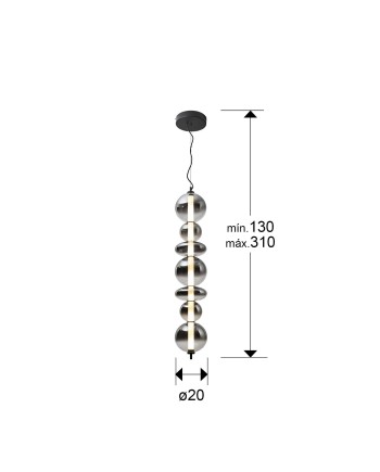 GLADIS- LAMPARA GRANDE NEGRO-SMOKE